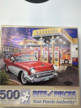 Bits and Pieces 'Fill'er Up' 500-Piece Jigsaw Puzzle - Red/White